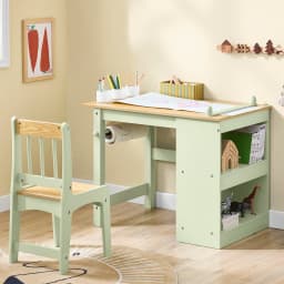 SoBuy KMB60 2 PCs kids table and chair set with stickers DIY kids desk with 3 pen holders