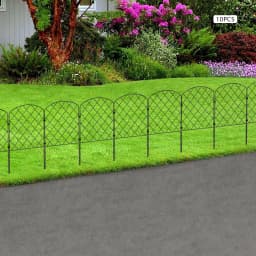 10pcs Metal Garden Fence Panels Decorative Garden Fence Animal Barrier Iron Fence Panels 61x33x6cm Diamond