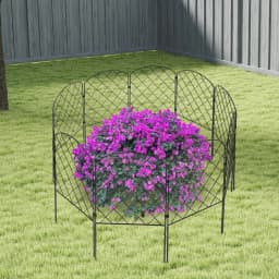 10pcs Metal Garden Fence Panels Decorative Garden Fence Animal Barrier Iron Fence Panels 61x33x6cm Diamond
