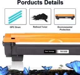 Jhaan TN1050 Toner Compatible with Brother TN1050 TN-1050 for Brother DCP-1510 1510E 1512 1512A 1512E 1601 1610W 1612 1612W 1616