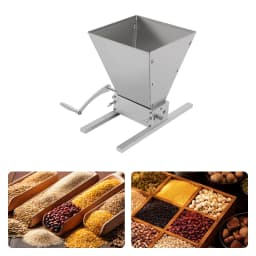 4L Hopper Grain Mill Grinder, Hand Crank and Electric Drill Grain Mill Safety Updated Brewery for Barley, Wheat, Grains