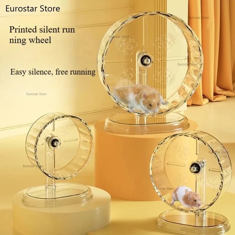 Hamster Cage Wheel Hamster Exercise Wheel Transparent Prevent Slip Versatile Easy To Clean with Stand for Hamster Cage