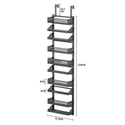 10 Layers Kitchen Door Storage Rack Without Punching Pantry Door Hanging Storage Basket Adjustable Hanging Shelf Door Back Rack