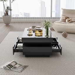 Coffee Table Rectangular Coffee Table Living Room Table Modern High Gloss Rectangular Coffee Table Tea Table Storage Living Room