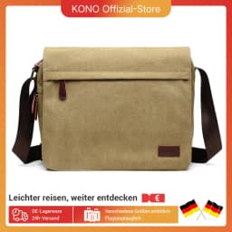 KONO Waterproof Canvas Messenger Bag For 13 Inch Laptop Durable, Practical For school And Work