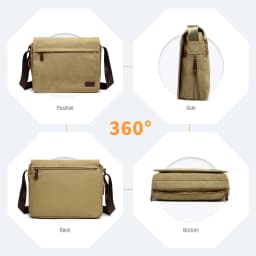 KONO Waterproof Canvas Messenger Bag For 13 Inch Laptop Durable, Practical For school And Work
