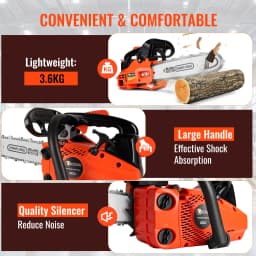 CONENTOOL 12 Inch Oil Chainsaw Wood Logging Cutting Electric Chain Saw Pruning Branches One-Handheld Garden Tools Chain Saw 25CC