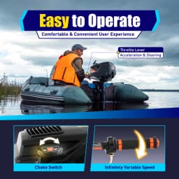 55CC 2 Stroke Outboard Motor 2.6KW outboard Fishing Boat Motor Engine with Air Cooling for Inflatable Boat Kayak Canoe Sailboat