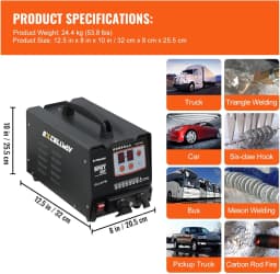 Excellway 3000W High Power Pulse Spot Welder Automatic Induction Welding w/ 2 Welding Guns for Iron Aluminum Nickel Welding