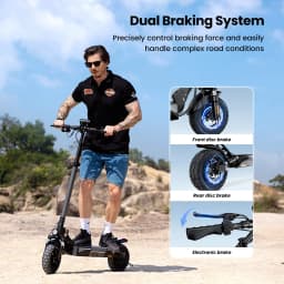 W9 10 inch Off Road Electric Scooter 1000W Rear Motor 48V14Ah Battery 45km/h 35-45KM Range Dual Disc Brakes With APP E Scooter