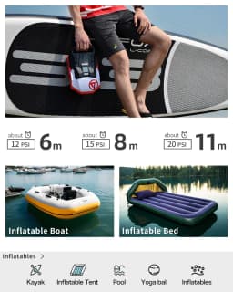 Inflatable kayak Boat Pump ForSUP Accessories Electric 20PSI 120W Stand Up Paddle Board Inflate Deflate Marine Boat Supplies