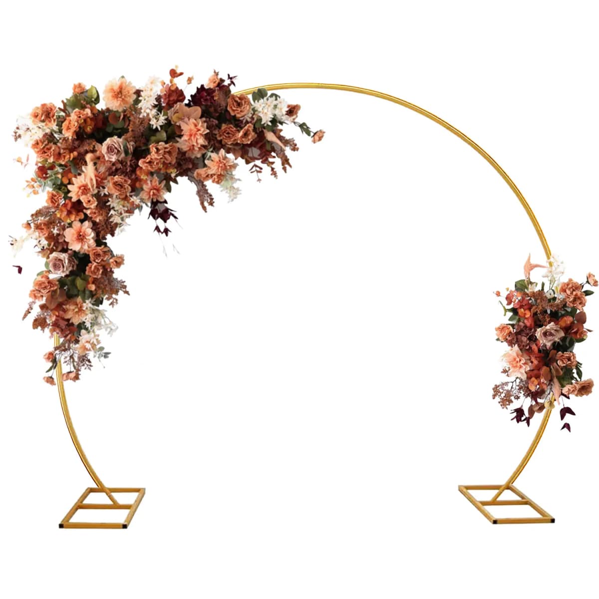 2.5*2.3M Circular Metal Arch DIY Decorative Stand Balloon Wreath Flower Vine Arch Wedding Party Golden Background Standing Arch