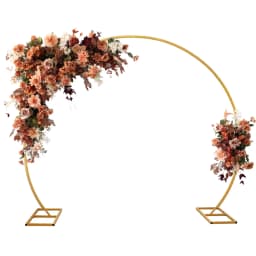 2.5*2.3M Circular Metal Arch DIY Decorative Stand Balloon Wreath Flower Vine Arch Wedding Party Golden Background Standing Arch