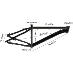 26-inch Garage Mountain Bike Frame, Alloy Bike Frame Set,Disc Bike Frame, Black Disc Bike Frame Orange / Black