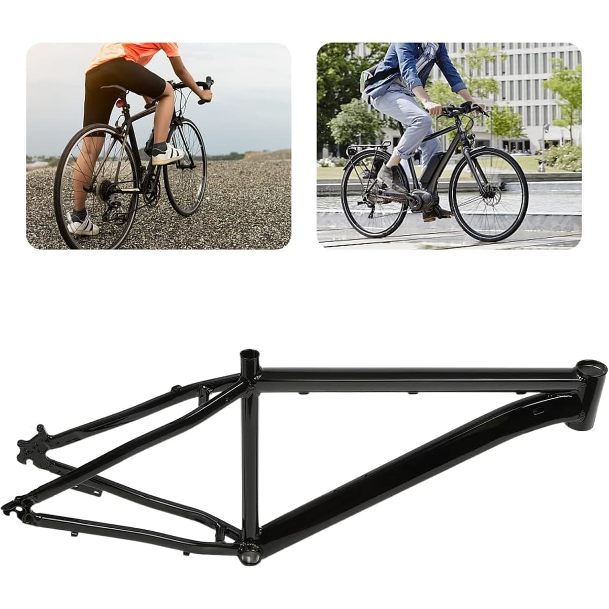 26-inch Garage Mountain Bike Frame, Alloy Bike Frame Set,Disc Bike Frame, Black Disc Bike Frame Orange / Black