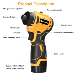 16.8V Lithium Screwdriver 55Nm Torque Multifunctional Repairing Tool Kit Electric Screw Driver for Mobilephones Computers Home