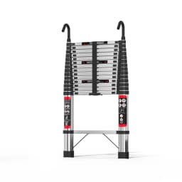 Newest Telescoping Ladder 5M Stainless Steel Heavy Duty Portable Compact Ladder with Hooks 16.4FT Multi Purpose Collapsible