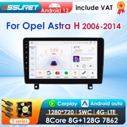 360Camera 2Din Android13 Car Multimedia GPS Player For Opel Astra H 2016-2014 Carplay Intelligent Screen 2din autoradio 4G DSP