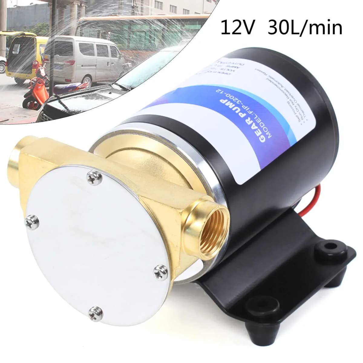 30L/min Copper Long Distance Irrigation Water Pump Low Noise Waterproof Irrigation Machine W/ 4 Non-slip Rubber Feet