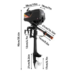 2-Stroke, 3.6 HP Outboard Motor Outboard Engine Manual Start 55cc Motor CDI for Rubber Boats, Inflatable Boats