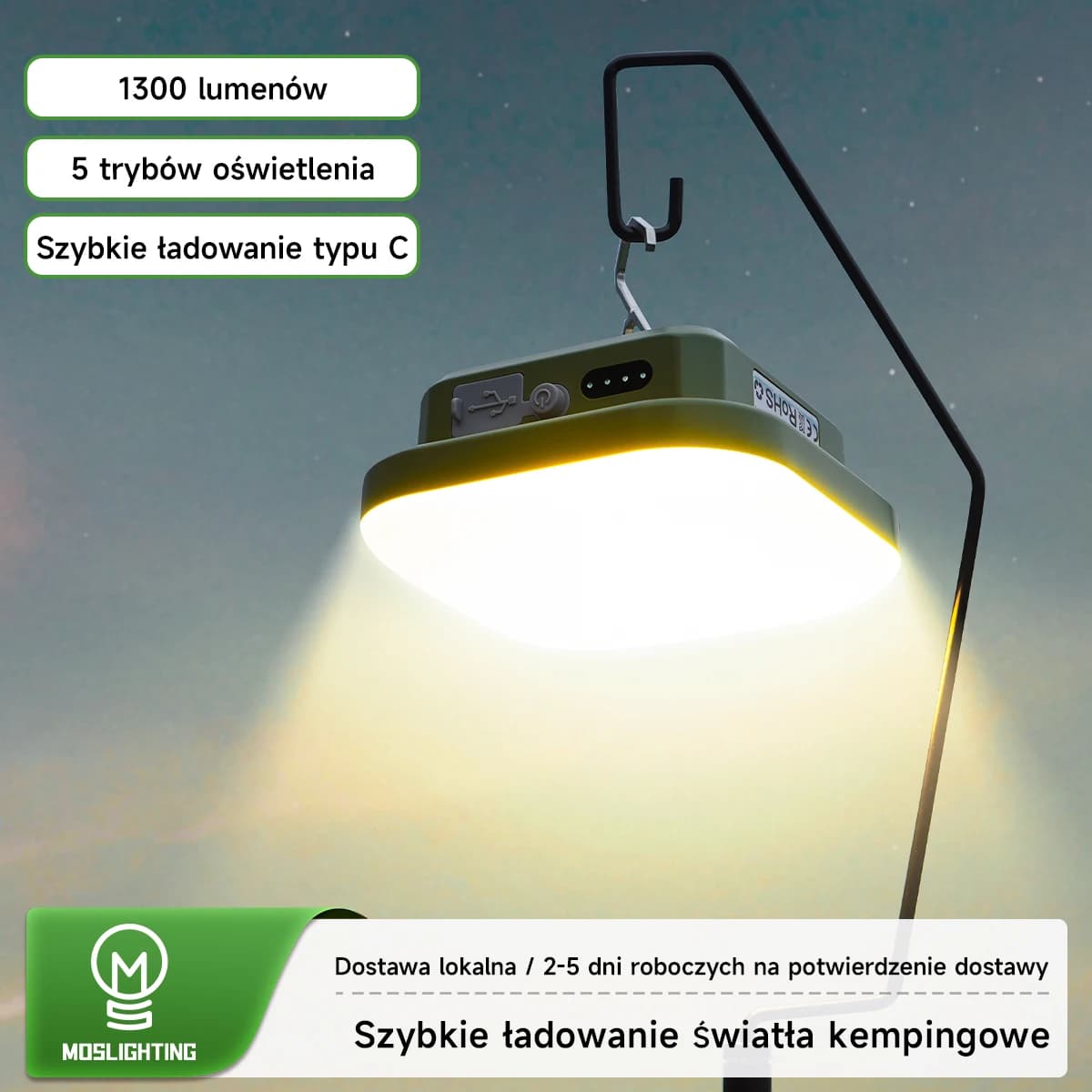 MOSLIGHTING Rechargeable Outdoor Camping Light & Work Lamp | MultifunctionalEmergency Light with Magnetic Hanging Design LY04