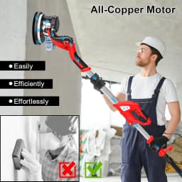 750W Drywall Sander Variable Grinding Machine 7 Speed Electric Drywall Sander Foldable Sheetrock with Telescope Handle Sander