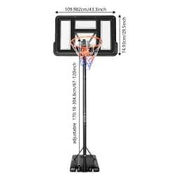 Portable Basketball Hoop Stand,Adjustable Height Portable Backboard Mechanism Kids & Adults Basketball Set Black/White/Red/Grey