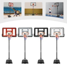 Portable Basketball Hoop Stand,Adjustable Height Portable Backboard Mechanism Kids & Adults Basketball Set Black/White/Red/Grey