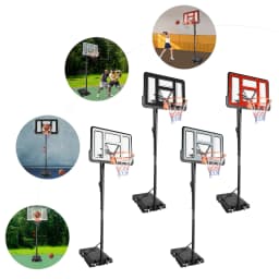 Portable Basketball Hoop Stand,Adjustable Height Portable Backboard Mechanism Kids & Adults Basketball Set Black/White/Red/Grey