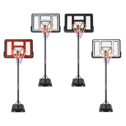 Portable Basketball Hoop Stand,Adjustable Height Portable Backboard Mechanism Kids & Adults Basketball Set Black/White/Red/Grey
