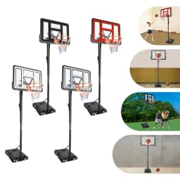 Portable Basketball Hoop Stand,Adjustable Height Portable Backboard Mechanism Kids & Adults Basketball Set Black/White/Red/Grey