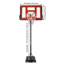 Portable Basketball Hoop Stand,Adjustable Height Portable Backboard Mechanism Kids & Adults Basketball Set Black/White/Red/Grey