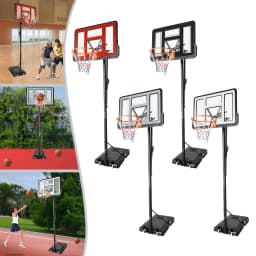 Portable Basketball Hoop Stand,Adjustable Height Portable Backboard Mechanism Kids & Adults Basketball Set Black/White/Red/Grey