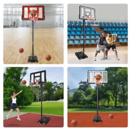 Portable Basketball Hoop Stand,Adjustable Height Portable Backboard Mechanism Kids & Adults Basketball Set Black/White/Red/Grey
