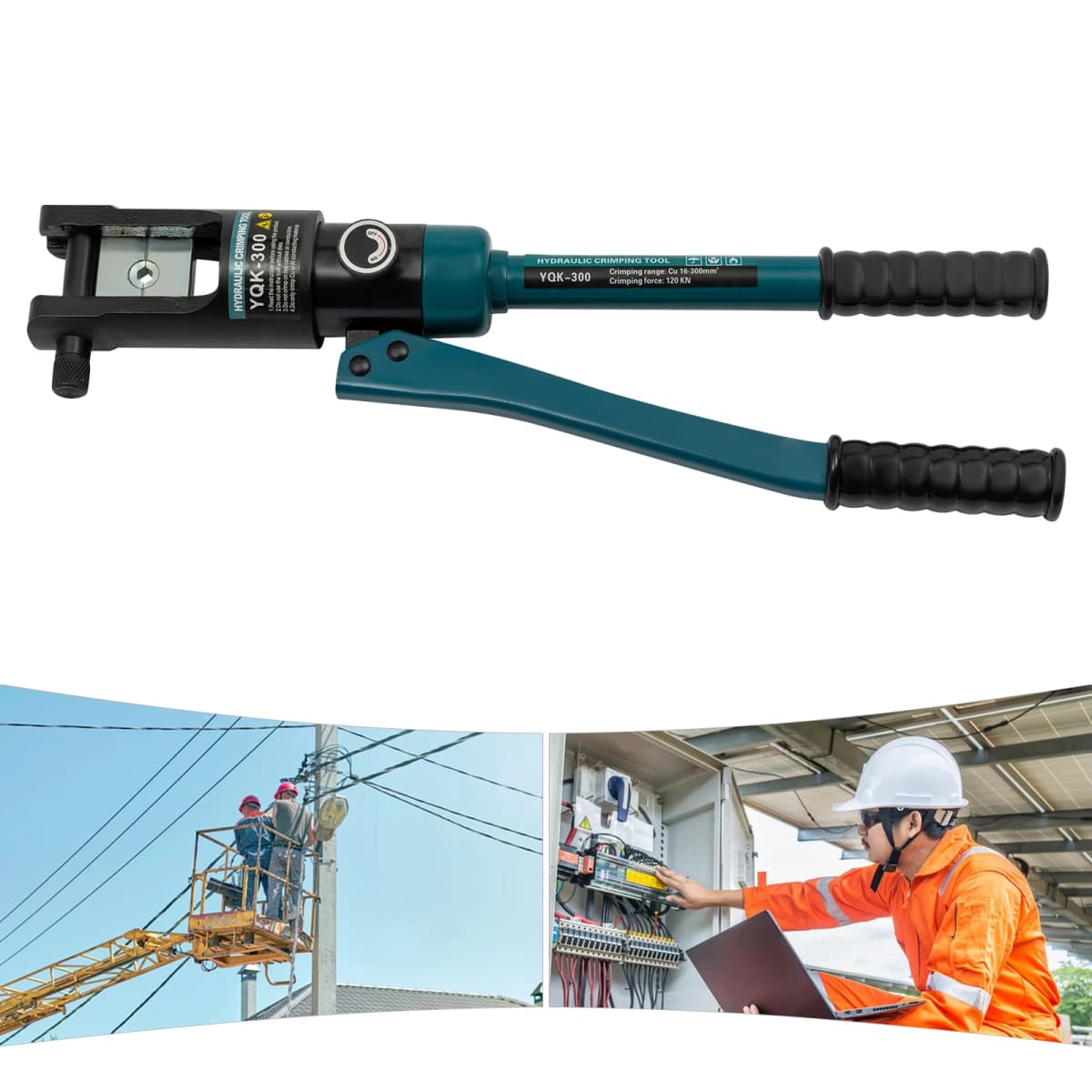 120KN Hydraulic Ppie Crimper Tube Ppies Crimp Crimping Range 16-300mm² for Aluminum Tubes, PEX Tubes