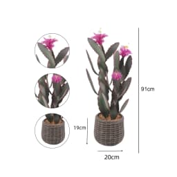 92cm Artificial Cactus Plant Realistic Texture Potted Fake Cactus Faux Cactus Plant For Home Garden Office Floor Decor