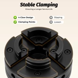 4-Jaw Chuck M33 3.5mm Independent Self-Centering,1.54-2.99in(39-76mm) Clamping Range with T-Shaped Wrench for Wood Metal Lathe