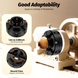 4-Jaw Chuck M33 3.5mm Independent Self-Centering,1.54-2.99in(39-76mm) Clamping Range with T-Shaped Wrench for Wood Metal Lathe