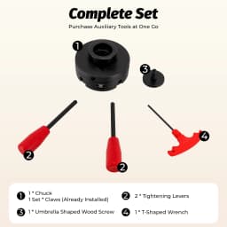 4-Jaw Chuck M33 3.5mm Independent Self-Centering,1.54-2.99in(39-76mm) Clamping Range with T-Shaped Wrench for Wood Metal Lathe