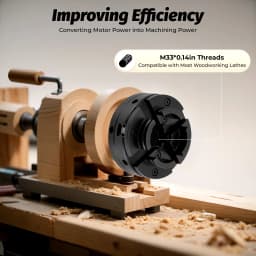 4-Jaw Chuck M33 3.5mm Independent Self-Centering,1.54-2.99in(39-76mm) Clamping Range with T-Shaped Wrench for Wood Metal Lathe