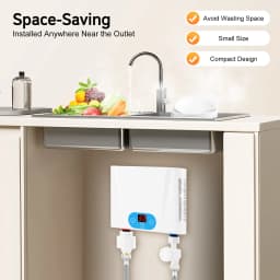 5.5KW Electric Instant Water Heater, Under Sink Tankless Mini Water Heater, Endless Hot Water for Kitchen Bathroom