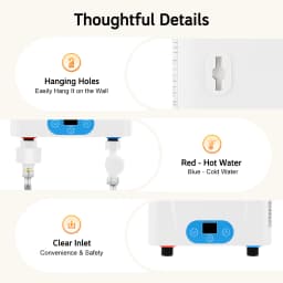 5.5KW Electric Instant Water Heater, Under Sink Tankless Mini Water Heater, Endless Hot Water for Kitchen Bathroom