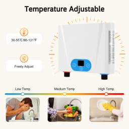 5.5KW Electric Instant Water Heater, Under Sink Tankless Mini Water Heater, Endless Hot Water for Kitchen Bathroom