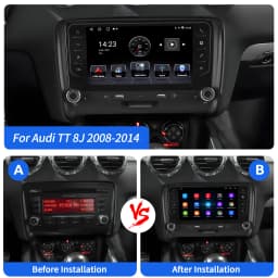 ESSGOO 7" Touchscreen For Audi TT MK2 8J 2006-2012 Car Stereo Radio Apple Carplay Android auto Android14 GPS NAVI WIFI SWC BT FM