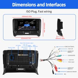 ESSGOO 7" Touchscreen For Audi TT MK2 8J 2006-2012 Car Stereo Radio Apple Carplay Android auto Android14 GPS NAVI WIFI SWC BT FM