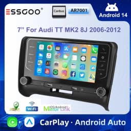 ESSGOO 7" Touchscreen For Audi TT MK2 8J 2006-2012 Car Stereo Radio Apple Carplay Android auto Android14 GPS NAVI WIFI SWC BT FM