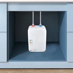 1500W Electric Water Heater 8L White Rectangle IPX4 Temperature Adjustable 0.75MPA Enamel Water Heating for Residential