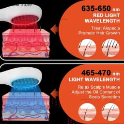 Electric Laser Hair Growth Comb Anti Hair Loss Therapy Comb Infrared 650nm 470nm LED Red Light Vibration Massage Hair Care Brush