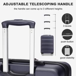 KONO hand luggage Suitcase-Lightweight hard case with TSA Lock & 4 spinner wheels, cabin-fit (55/65/75cm)