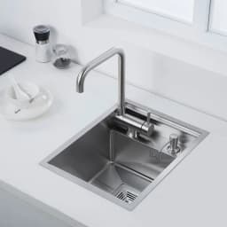 304 Stainless Steel Kitchen Sink for Island Bar, Brushed Finish with Foldable Faucet, Lid Cover, Soap Dispenser, Veg Basin Sinks